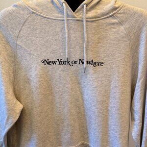 New York or Nowhere NYON Pullover Hoodie Mens Medium Gray Logo Sweatshirt
